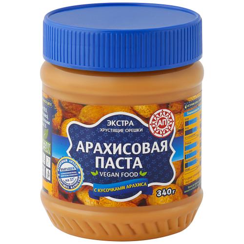 Арах.паста АЗБУКА ПРОДУКТОВ классическая с кусочками 340г