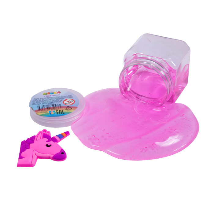 1toy Мелкие пакости Мяшка с плоской игрушкой (единорог) в банке 192г,  блок 12 шт. (12х12)