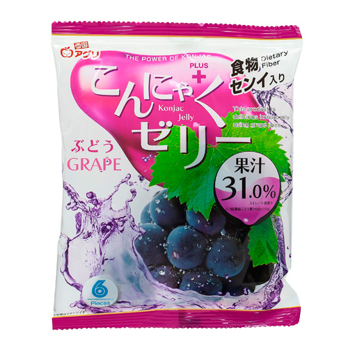 Желе Yukiguni Aguri порционное Конняку со вкусом винограда   96гр