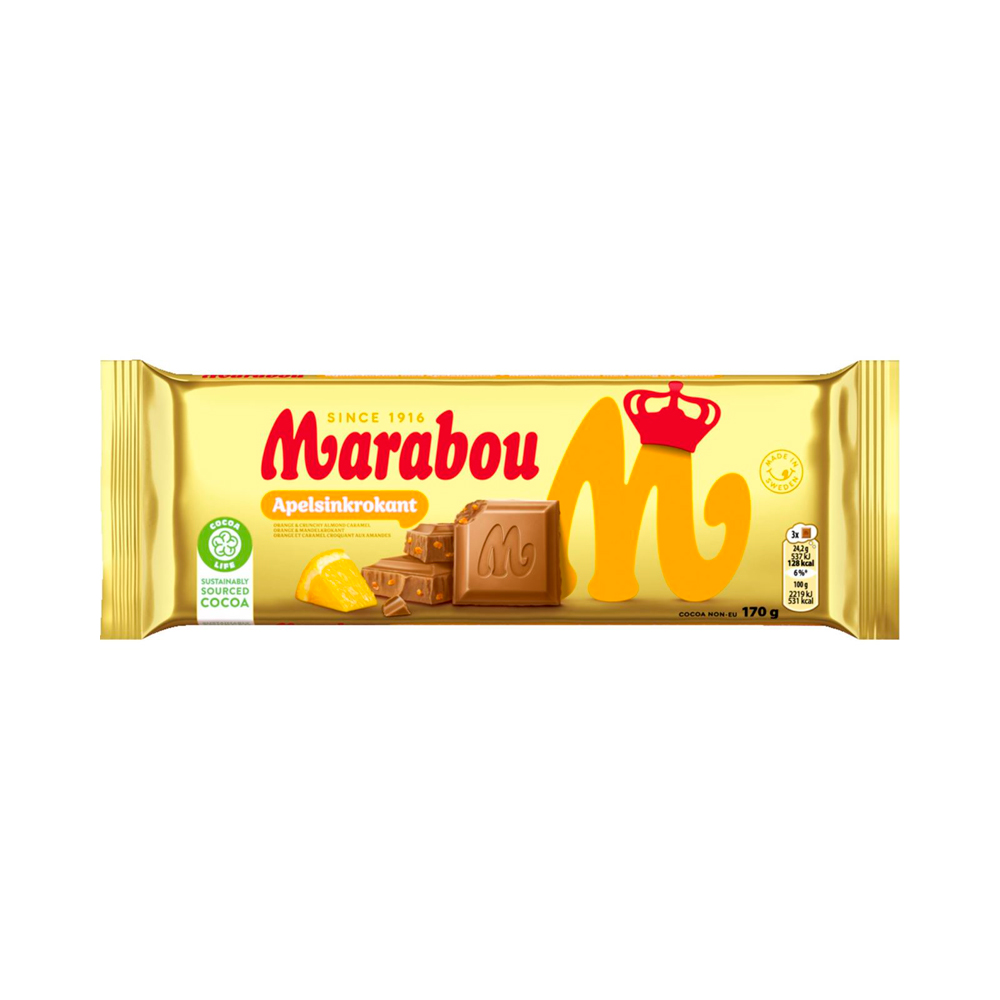 Шоколад Marabou  Apelsinkrokant   170гр