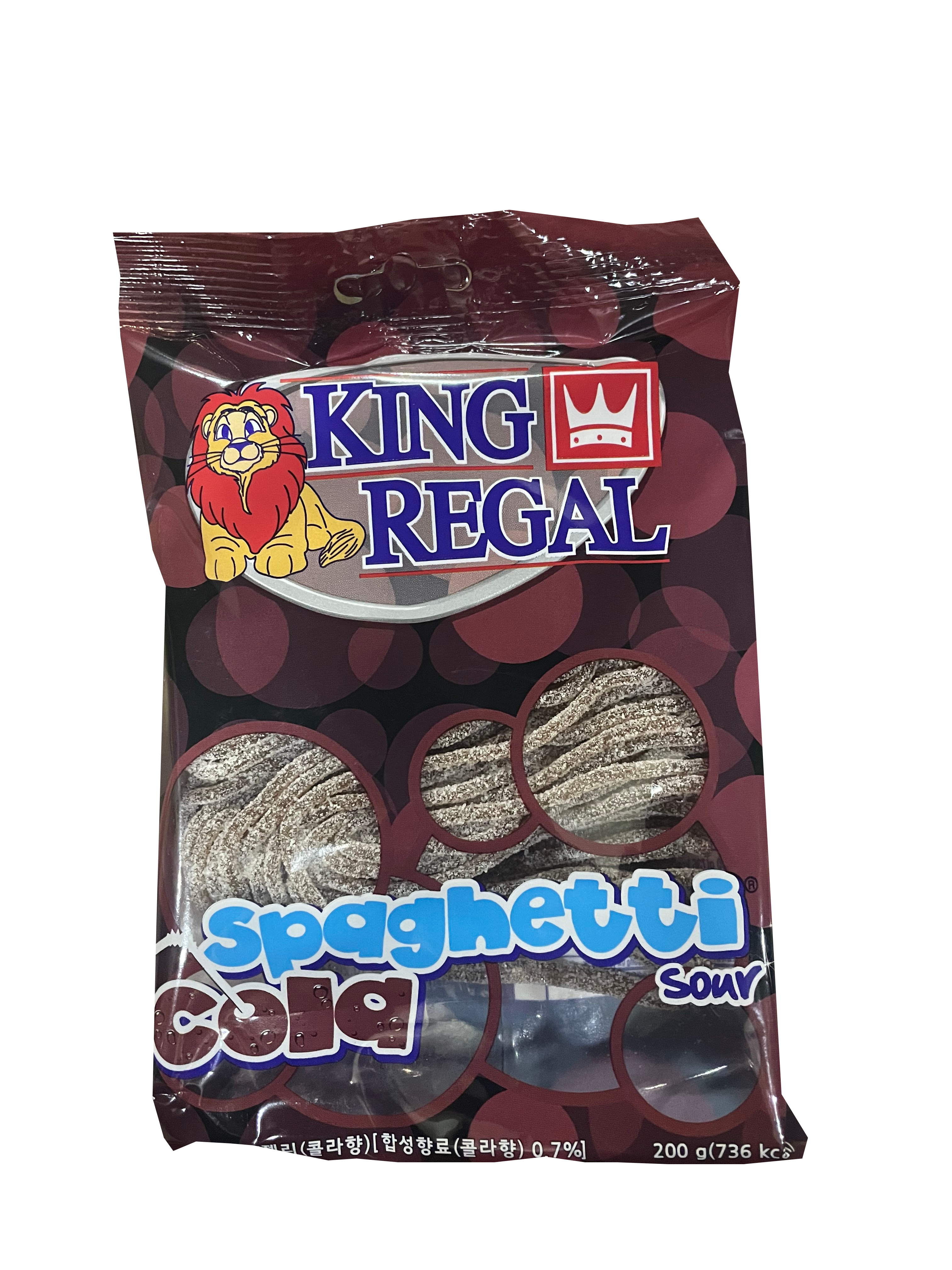 Мармелад King Regal Спагетти Кислая-Кола 200гр