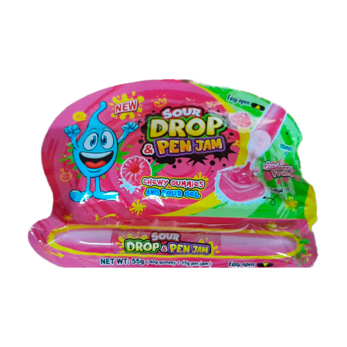 Жидкая карамель-гель + мармелад Sour Drop Pen Jam Raspberry   55гр