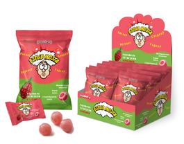 Суперкислая карамель  Взрыв Мозга со вкусом Клубники  пакет 15гр