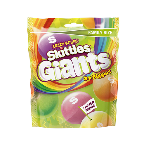 Драже Skittles Crazy Sours гигантские драже 170гр