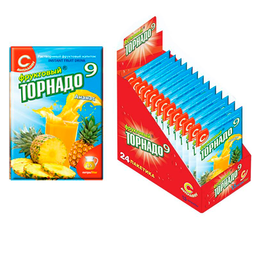 Растворимый напиток "Фруктовый Торнадо" со вкусом Ананаса 9гр.