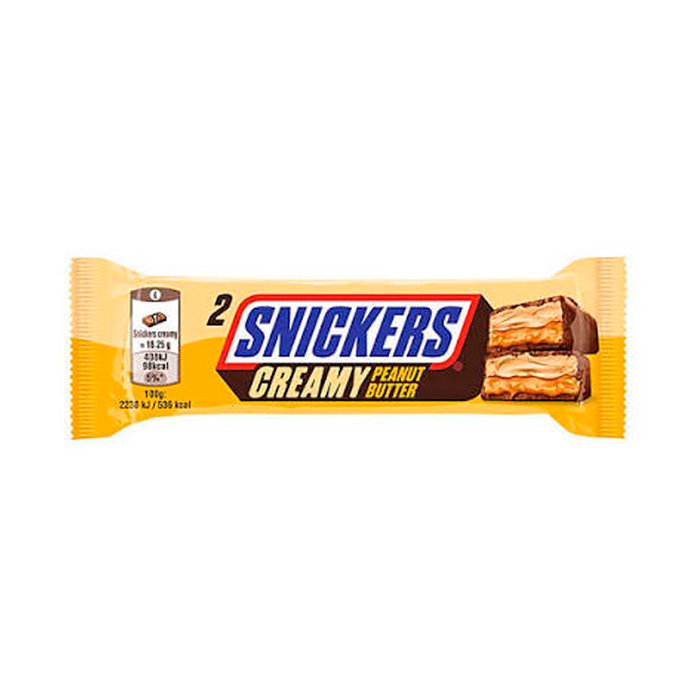 Шоколадный батончик Snickers Creamy Peanut Butter Single   36,5гр