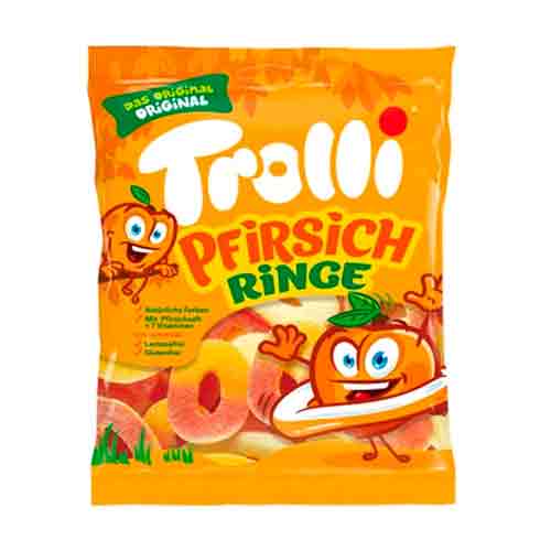 Жев. мармелад Trolli Персиковые колечки 100гр.