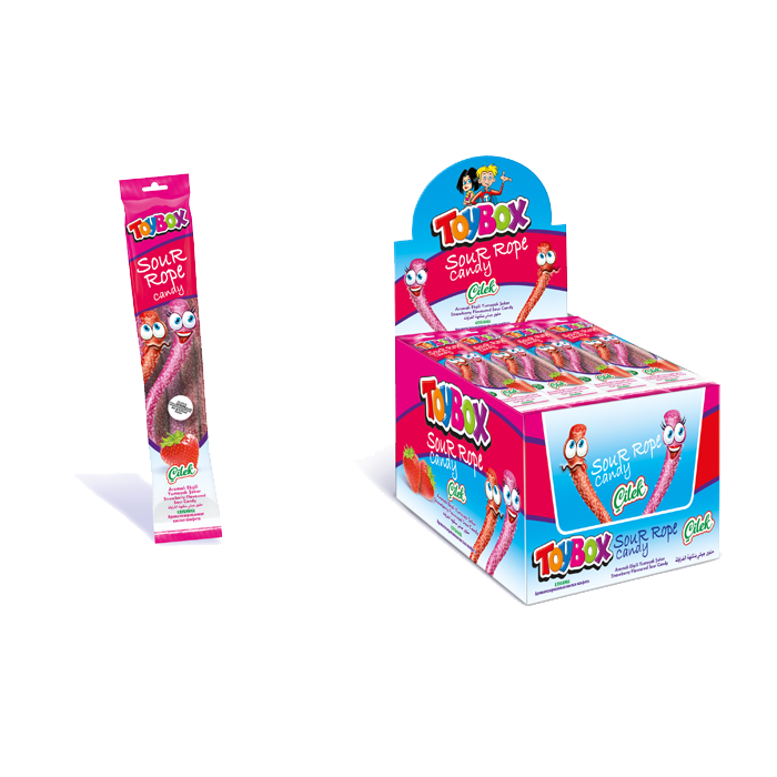 Жев.мармелад TOYBOX кислые веревки Клубника 20гр