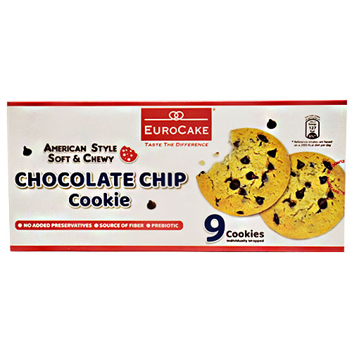 Печенье Euro Cake с кусочками шоколада 252гр
