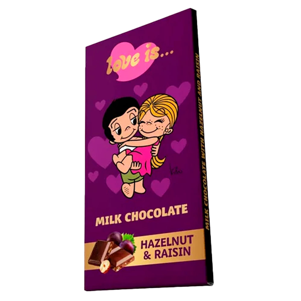 Шоколад Love is Hazelnut & Raisin   85гр