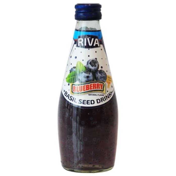 Напиток Blue Riva с семенами базилика вкус черники 290мл. Тайланд