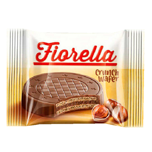 Вафли Fiorella в молочном шоколаде с лесным орехом   20гр