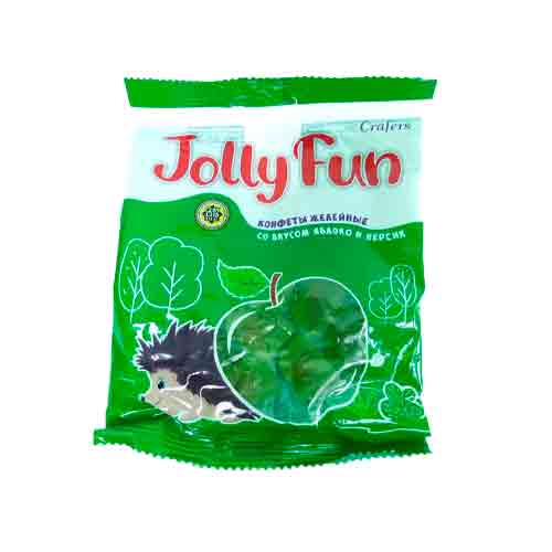 Желейная конфета Jolly Fun с начинкой яблоко-персик 70гр