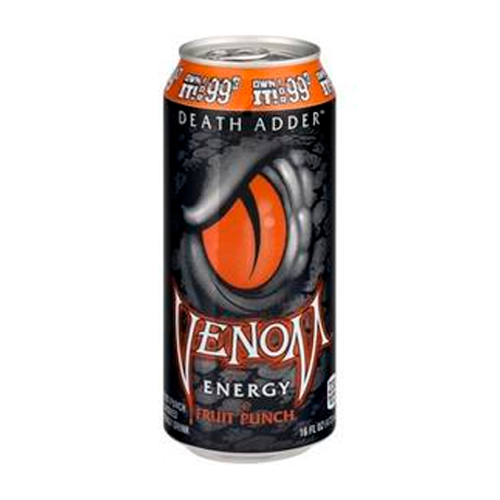 Газ. Напиток б/а тонизирующий VENOM Death Adder Fruit Punch 0,473 литра