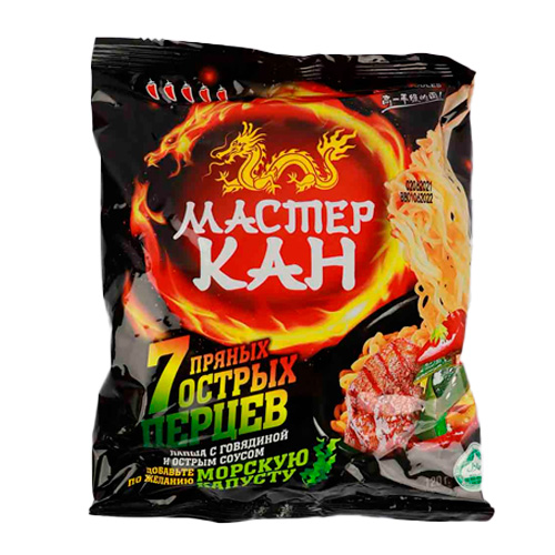 Лапша Master Kan 7 Peppers с морской капустой пакет 107гр