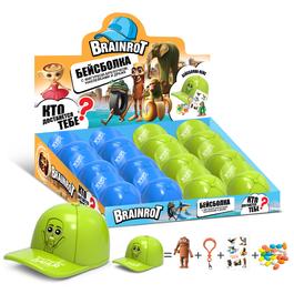 Драже Brainrot Игрушка-бейсболка с фигуркой и наклейками   3гр