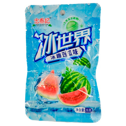 Конфеты HONG TAI KEE FOODS SOUR супер ледяной арбуз 26гр