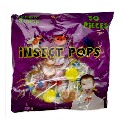 Карамель леденцовая на палочке BOAVISTENSE (POP TATTOO INSETOS (с фруктовым вкусом)), 8 г.