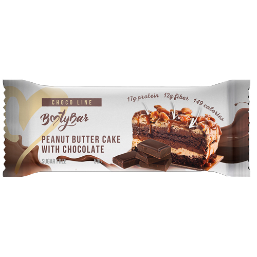 Батончик Choco Line Peanut Butter Cake with Chocolate 50гр.