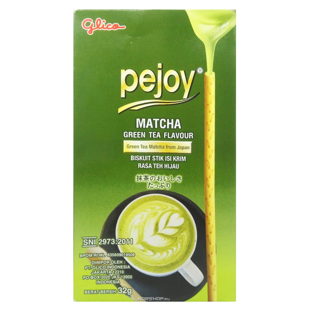 Бисквитные палочки Pejoy Green Tea 32г