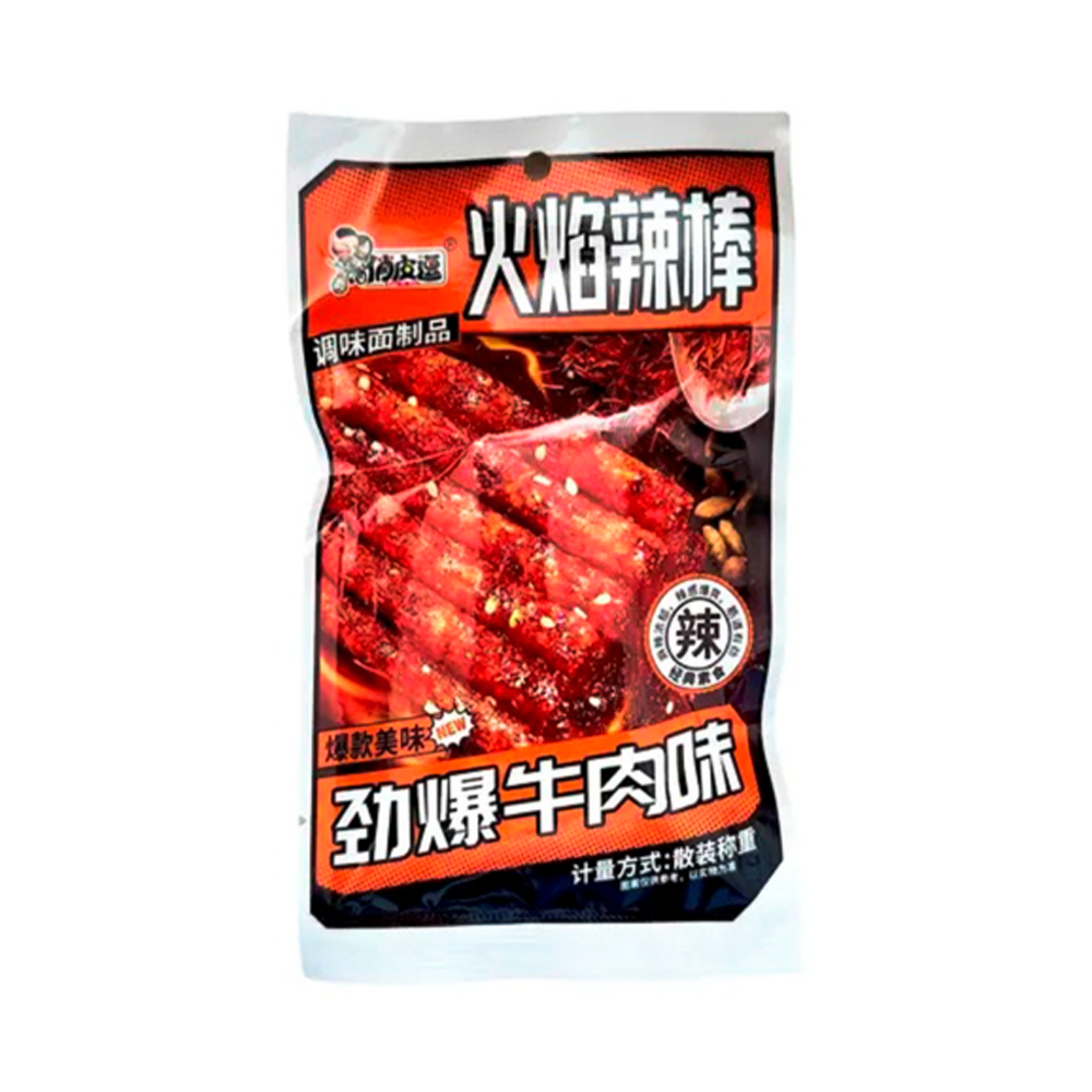 Снек Qiao pi dou пряная палочка со вкусом говядины   20гр