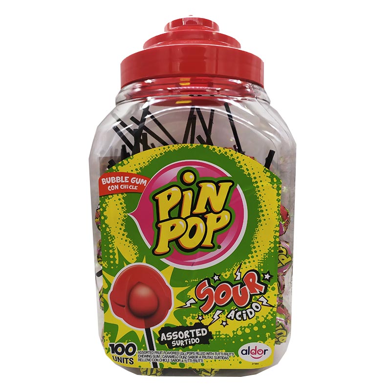 Леденец ALDOR Pin Pop Ассорти с жвачкой 18гр