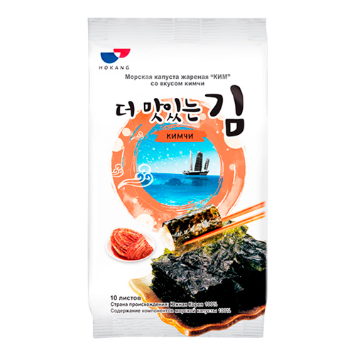 Морская капуста Hokang жареная "КИМ" со вкусом Кимчи   5гр