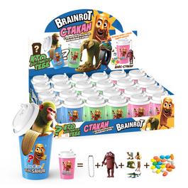 Драже Brainrot Игрушка-стакан с фигуркой и наклейками   3гр