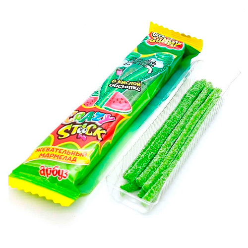 Жев.мармелад Crazy Gummy CRAZY STICK в кислой обсыпке арбуз   20гр