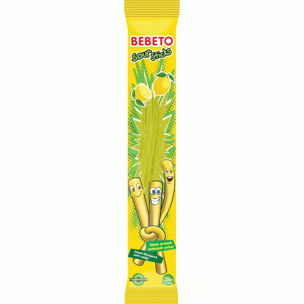 Жев.мармелад Bebeto Sour Sticks лимон 30гр