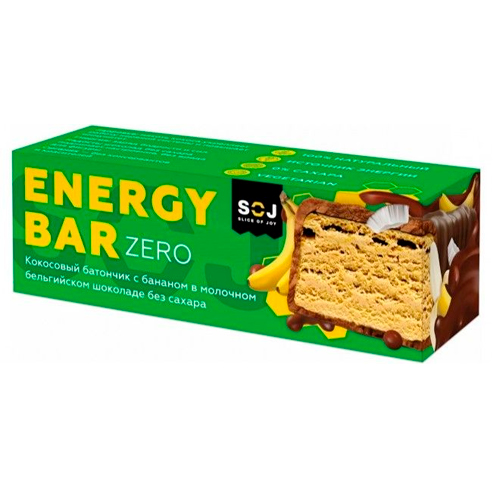 Кокосовый батончик Energy Bar Zero со вкусом банана 45гр.