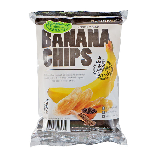 Чипсы банановые Everything Banana с Черным перцем 80гр