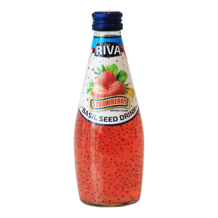 Напиток Blue Riva с семенами базилика вкус клубники 290мл. Тайланд