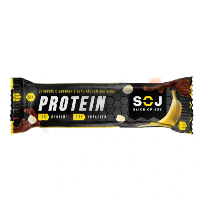 Протеиновый батончик Ptotein SOJ со вкусом банана 50г
