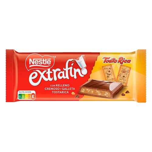 Шоколад Nestle Extrafino Tosta Rica со сливочной начинкой и печеньем  84гр