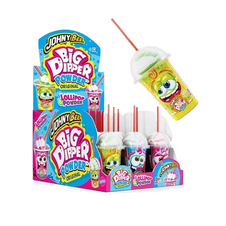 Леденец Johny Bee Big Dipper с кислой пудрой в ведерке  47гр