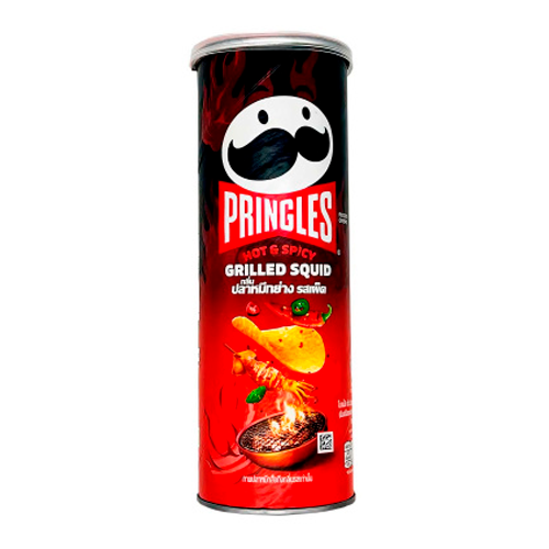 Чипсы картофельные Pringles Hot & spicy Grilled Squid   102гр